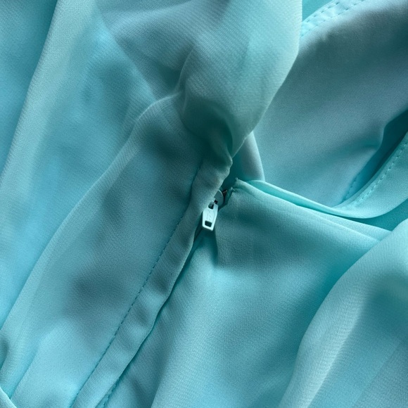 Morilee Madeline Gardner Mint Chiffon Zipper Back Evening Gown - Picture 7 of 7